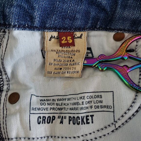 7 for All Mankind Crop "A" Pocket Jeans SZ 25 - Picture 6 of 8